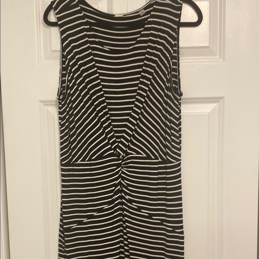 Chic Black and White Striped Maxi Dress - Picture 2 of 4